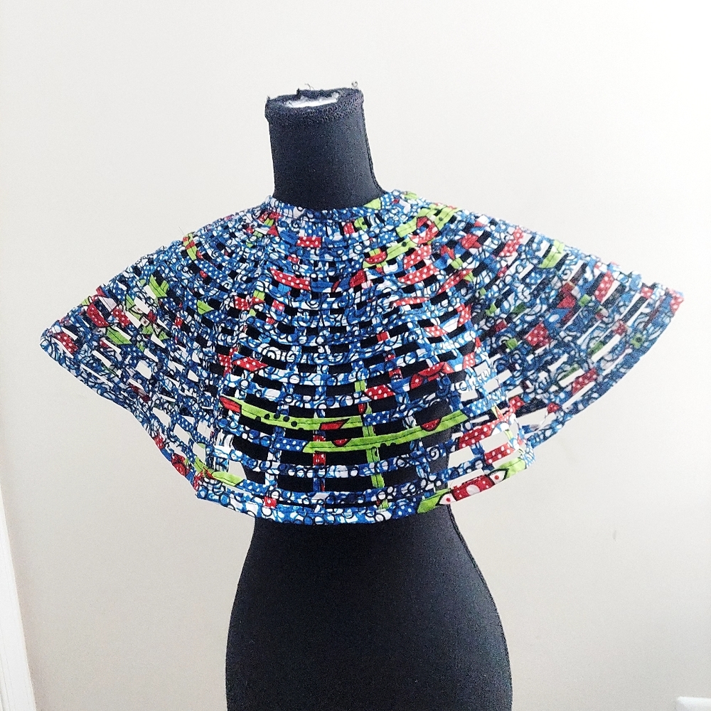 Ankara weaved web neck cape